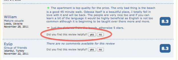 Vote for helpful reviews