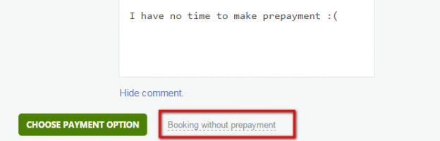 no prepayment for apartment