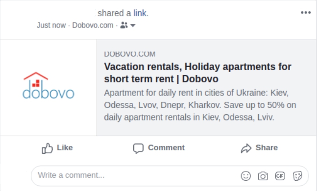 Посилання, яким поділилися в стрічці Facebook Посилання, яким поділилися в стрічці Facebook